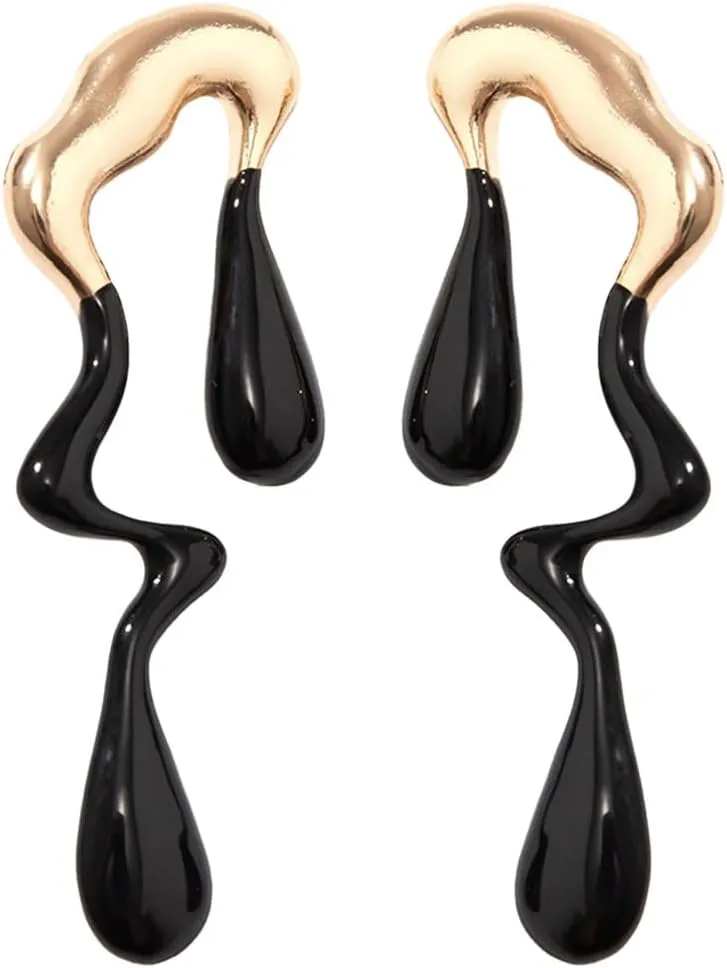Irregular WaterDrop Earrings Melted Liquid Asymmetrical Drop Earrings for Women Embrace Minimalist Statement Earrings Jewelry