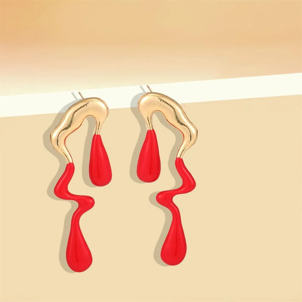 Irregular WaterDrop Earrings Melted Liquid Asymmetrical Drop Earrings for Women Embrace Minimalist Statement Earrings Jewelry