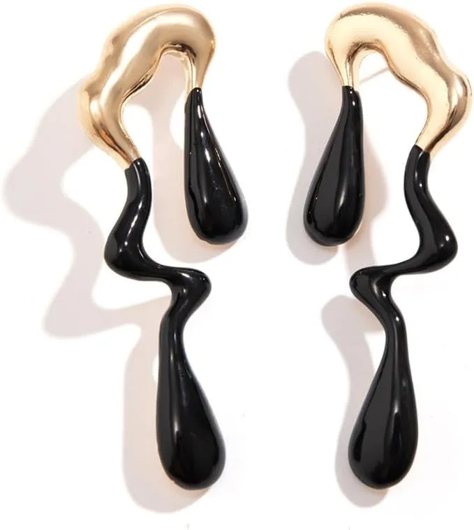 Irregular WaterDrop Earrings Melted Liquid Asymmetrical Drop Earrings for Women Embrace Minimalist Statement Earrings Jewelry