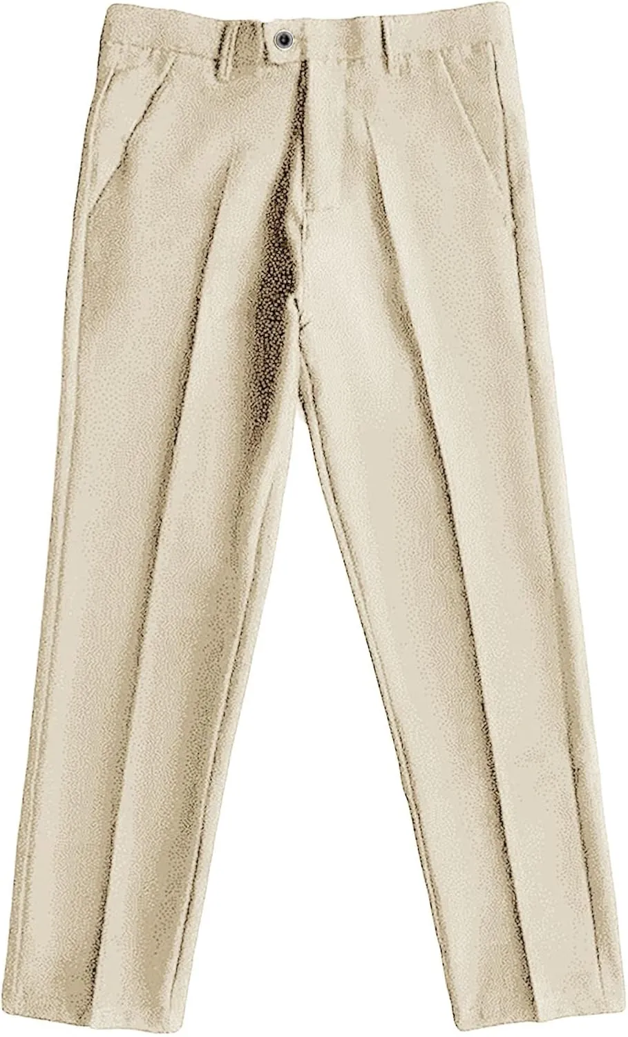 JEShifangjiusu Men's Business Suit Pants Casual Pants Slim Fit Flex Flat Front Pant Stretch Tapered Chino Pants Trousers (37,Khaki), Khaki, 37