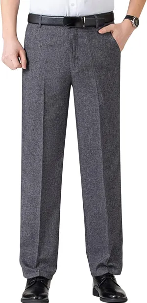 JEShifangjiusu Men's Chino Flat Front Slim Fit Pant Casual Cotton Stretch Suit Pants Lightweight Skinny Fit Dress Pant (35,Dark Grey), Dark Grey, 35
