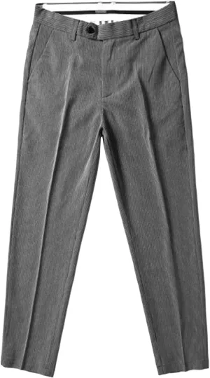 JEShifangjiusu Mens Chinos Slim Fit Pants Comfort Casual Solid Trousers Flat Front Stretch Skinny Tapered Dress Pants (33,Grey), Grey, 33