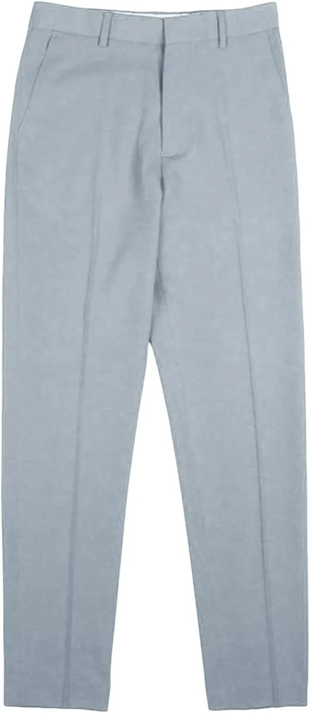 JEShifangjiusu Men's Flat Front Straight Fit Dress Pant Casual Skinny Stretch Chinos Pants Slim Fit Business Pant with Pocket (30,Grey), Grey, 30