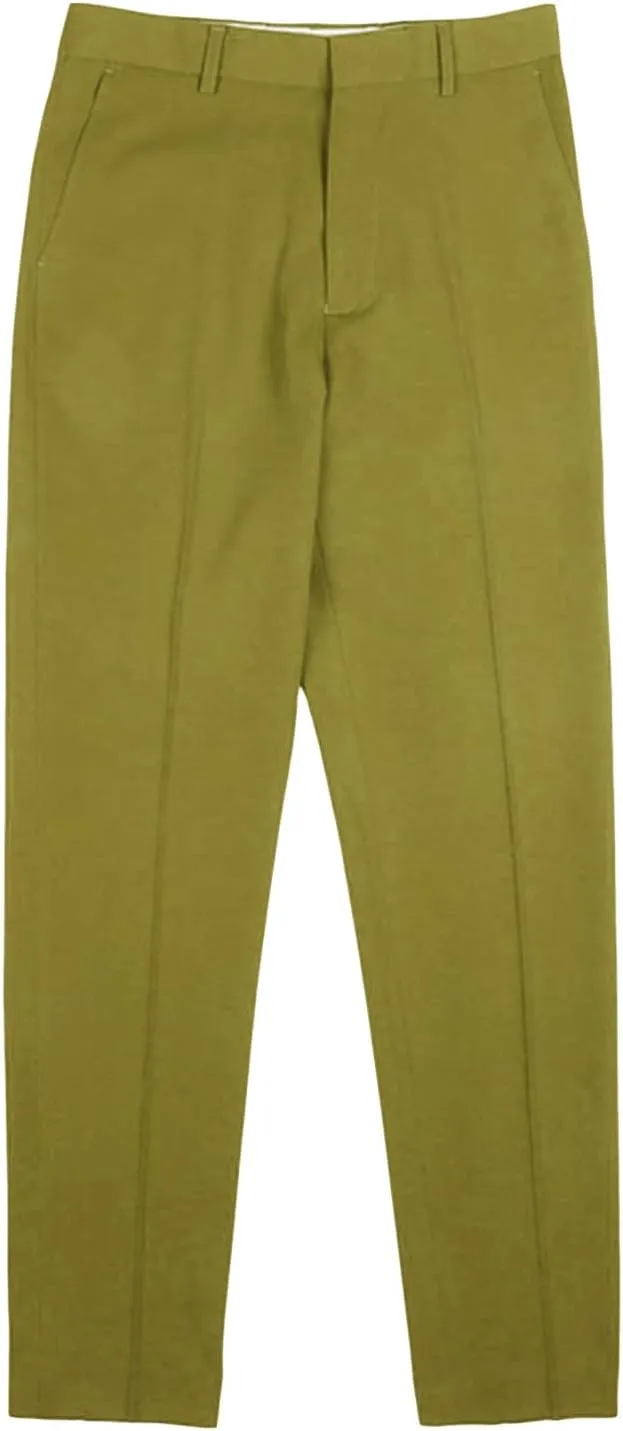 JEShifangjiusu Men's Flat Front Straight Fit Dress Pant Casual Skinny Stretch Chinos Pants Slim Fit Business Pant with Pocket (31,Green), Green, 31