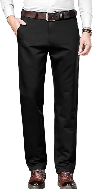 JEShifangjiusu Men's Stretch Dress Pants Slim Fit Skinny Suit Pant Business Flex Flat Front Pant Wrinkle-Resistant Chino Pant (31,Black), Black, 31