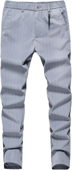 JEShifangjiusu Men's Striped Dress Pants Slim Fit Flat Front Pencil Prom Trousers Casual Business Skinny Trousers Chino Pant