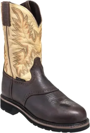 Justin Men's Superintendent Western Work Boot Steel Toe Brown 9.5 D