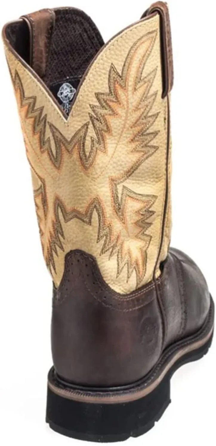 Justin Men's Superintendent Western Work Boot Steel Toe Brown 9.5 D