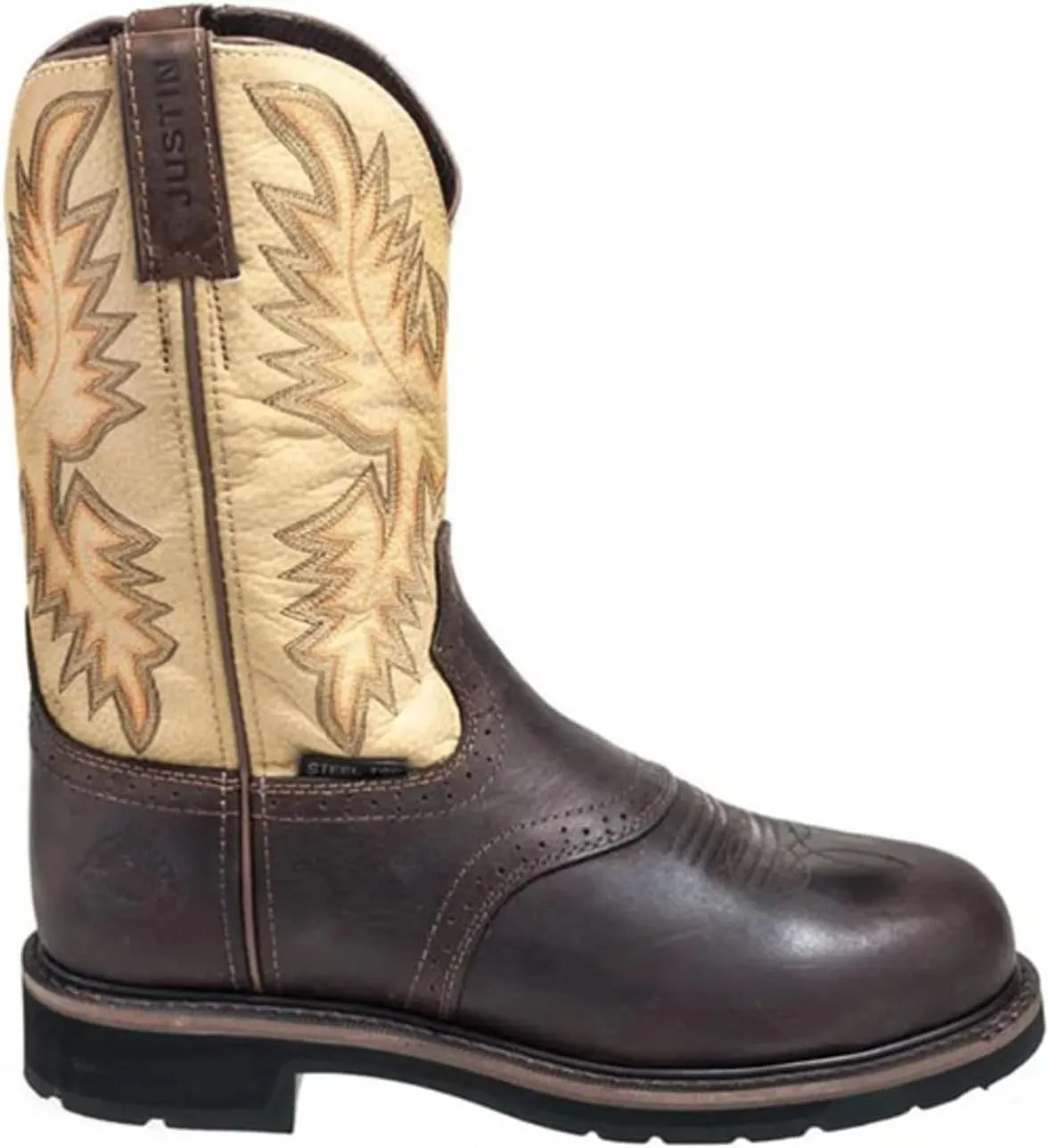 Justin Men's Superintendent Western Work Boot Steel Toe Brown 9.5 D
