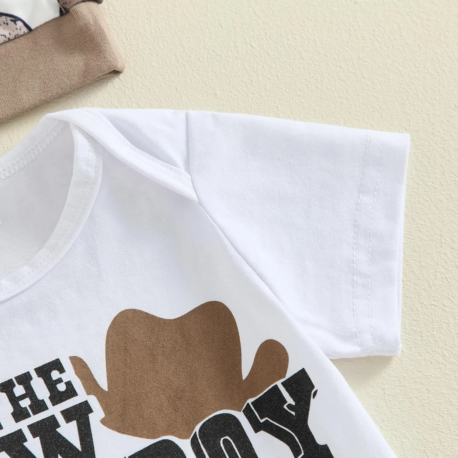 Kayotuas Western Baby Boy Clothes Newborn Cowboy Outfit Letter Romper Cowboy Boot Pants Hat 3 Piece Coming Home Clothing Set