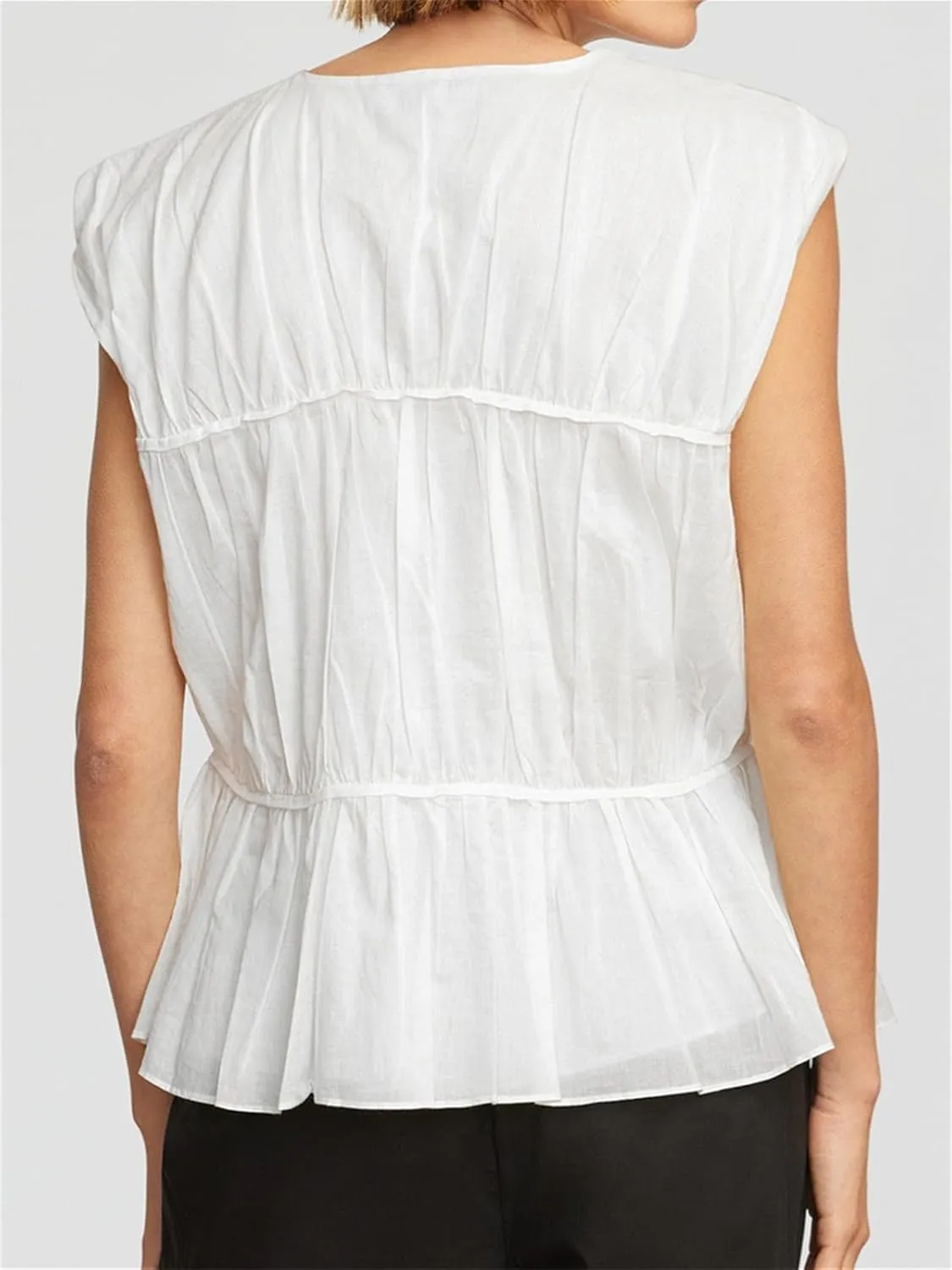 KEOMUD Women's Bow Tie Front Peplum Tank Tops 2025 Summer Cute V Neck Sleeveless Y2K Babydoll Blouse