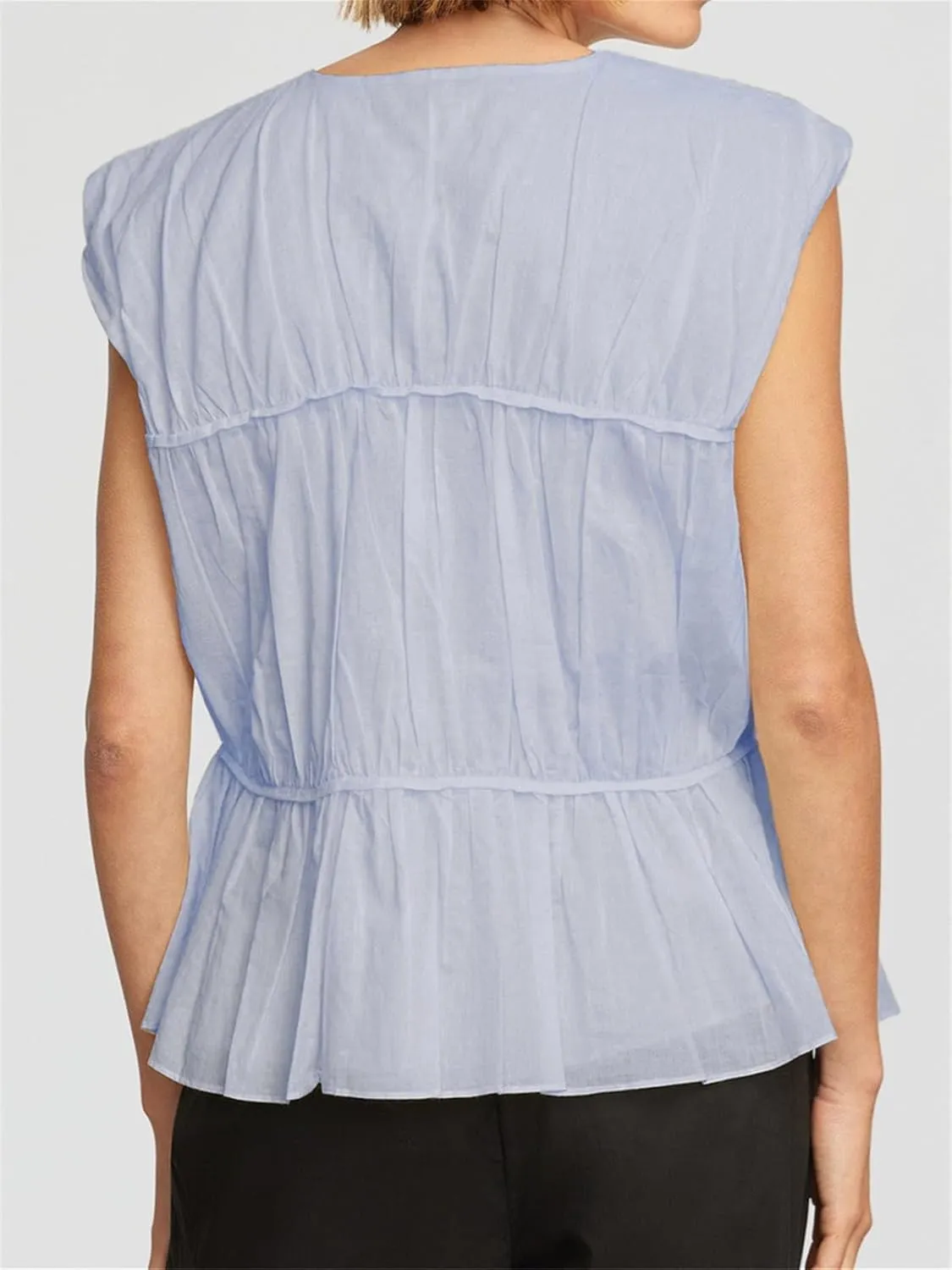KEOMUD Women's Bow Tie Front Peplum Tank Tops 2025 Summer Cute V Neck Sleeveless Y2K Babydoll Blouse