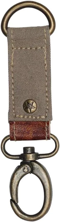 Keychain | 90% Cotton Canvas   10% Genuine Leather | Key Fob (Hazelwood)
