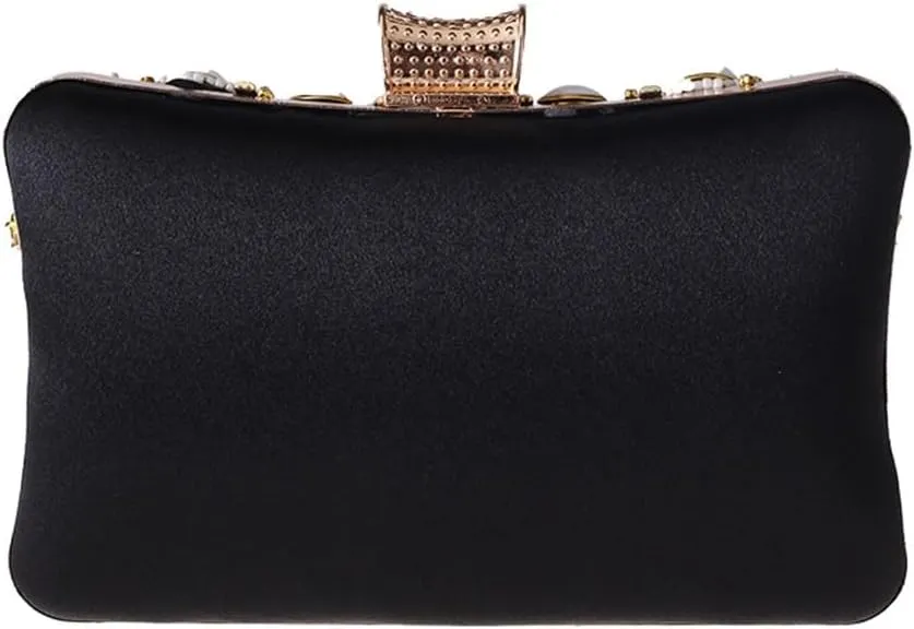 Large Pearl Evening Bag European and American Ladies Clutch Bag Evening Gift Bag Beaded Small Square Bag(E)