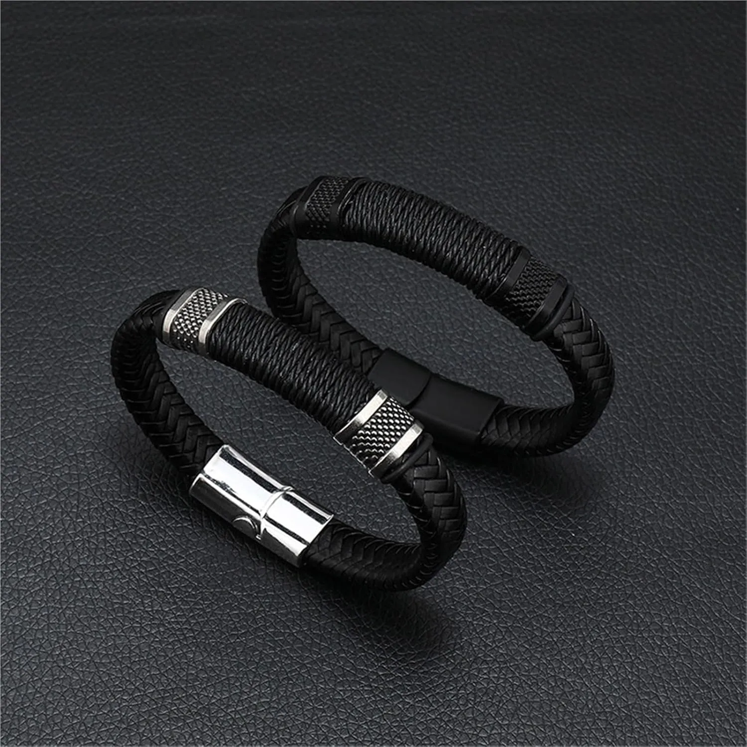 Leather Bracelet Men Detachable Buckle Handmade Wrap Bangles Leisure Homme Hand Jewelry