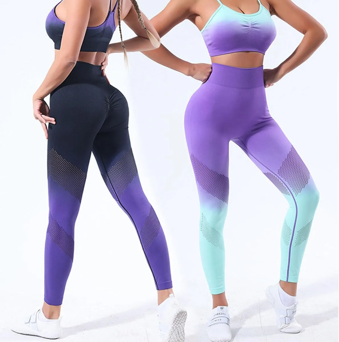 Leggings for WomenHigh Waist Cut-Out Gradient Design LeggingsYoga Pants, Gym Pants, Trousers