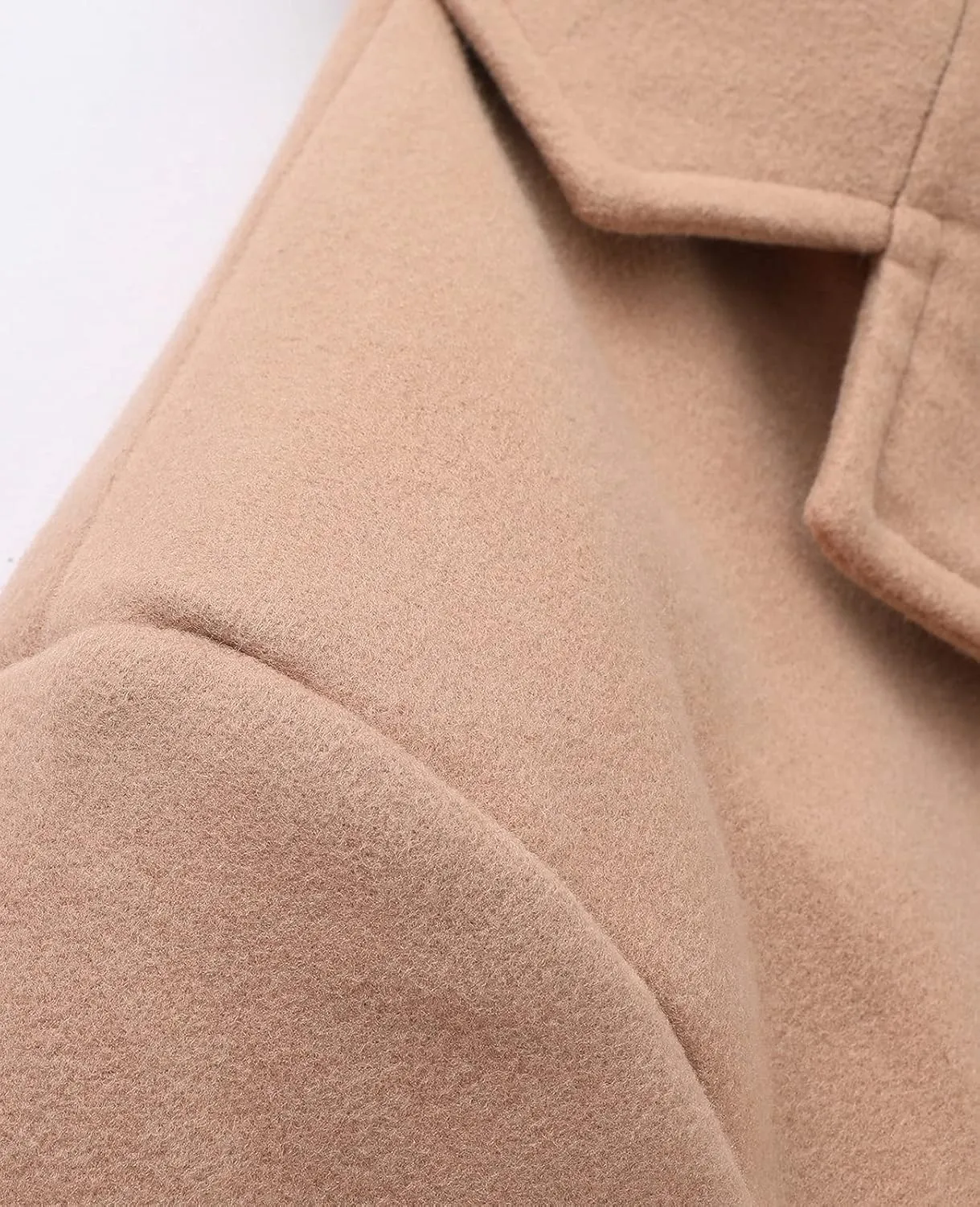 Lisskolo Men's Classic Wool Trench Overcoat Single Breasted Mid Long Wool Blend Top Pea Coats Jackets