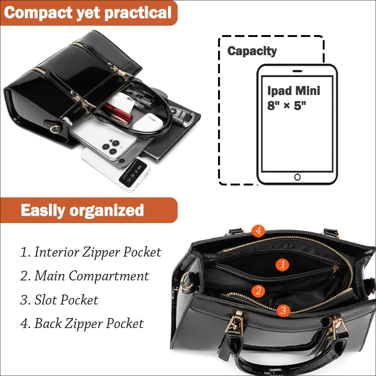 LJOSEIND Small Satchel Purses for Women - Fashionable Handbags, Top Handle Crossbody Bags with Adjustable Strap