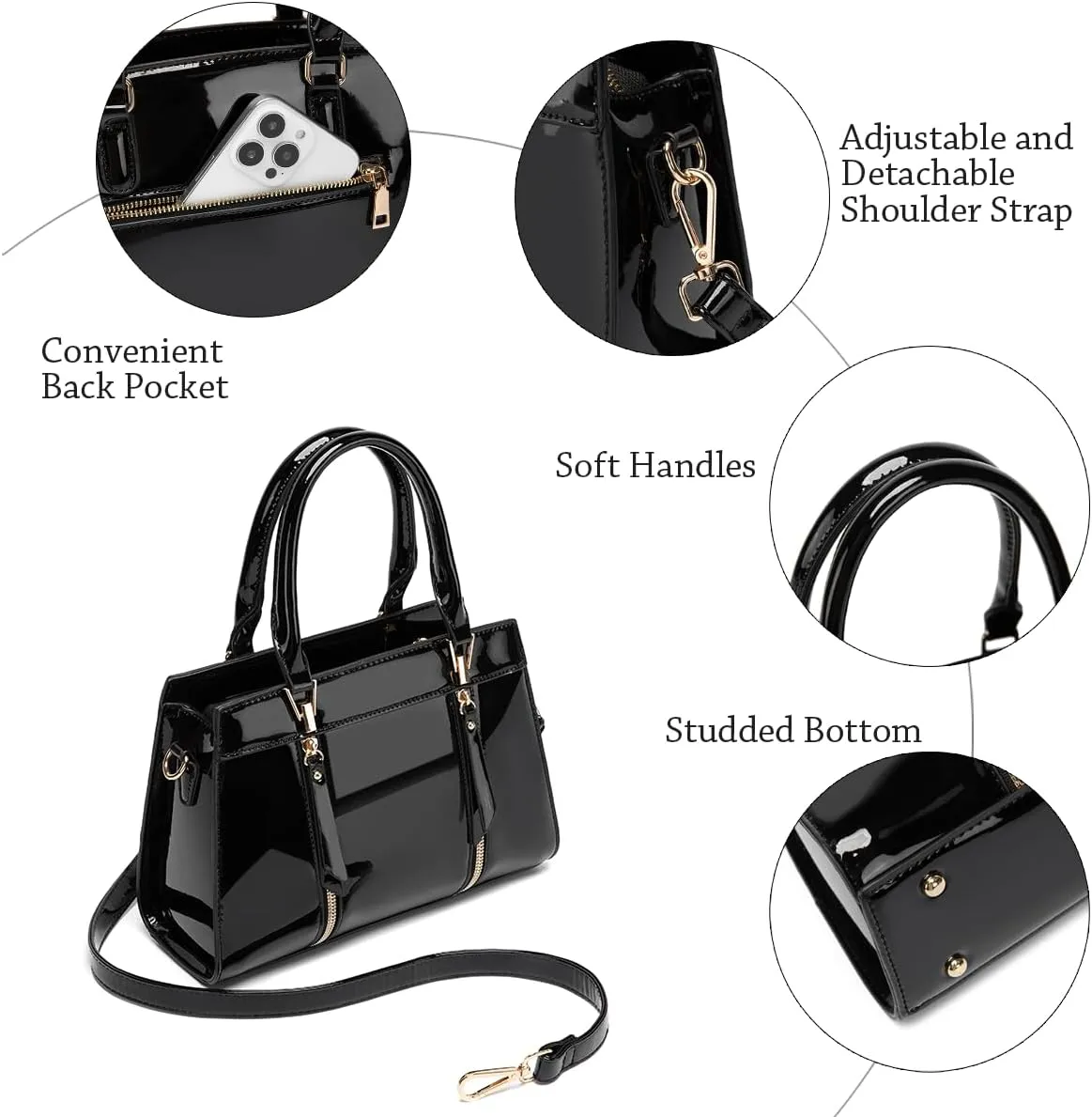 LJOSEIND Small Satchel Purses for Women - Fashionable Handbags, Top Handle Crossbody Bags with Adjustable Strap