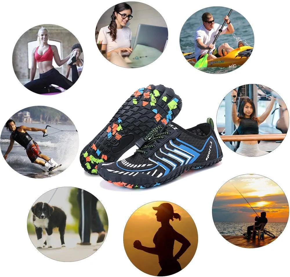 MAYZERO Water Shoes Men Women Swim Surf Shoes Beach Pool Shoes Wide Toe Hiking Aqua Shoes Winter House Slippers