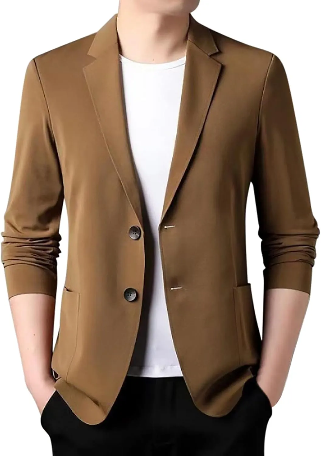 Men Casual Blazer One Button Sport Coats Slim Fit Lightweight Business Suit Jackets Business Basic Sports Coats