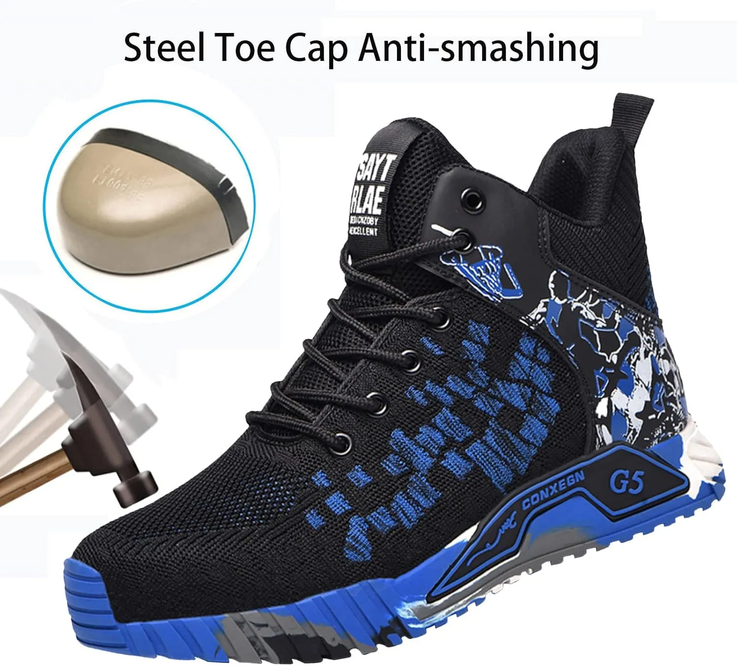 Men Women Indestructible Work ShoesLightweight Safety Shoes Slip Resistant Work Sneaker Breathable Puncture Proof Shoes