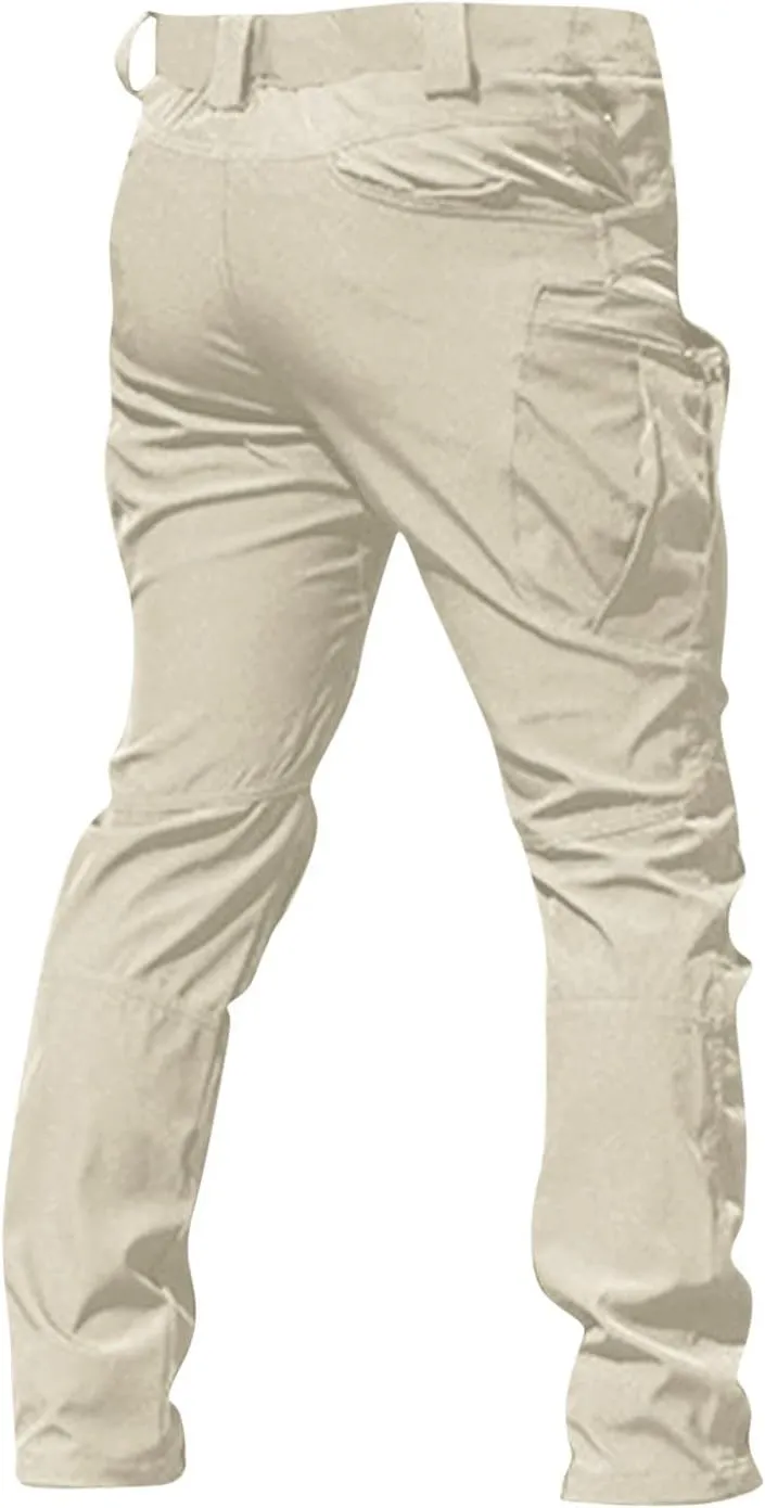 Mens Cargo Work Pants Outdoor Baggy Travel Camping Hiking Pants 2024 Multi Pockets Ripstop Camo Tactical Pants