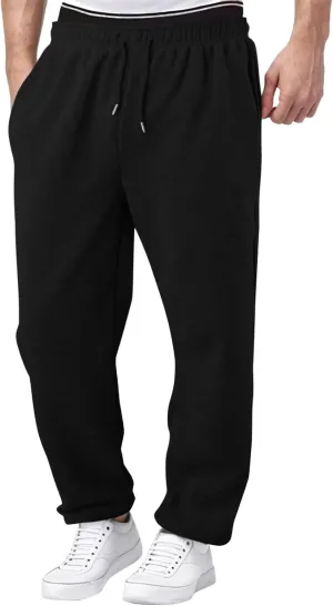 Mens Casual Cotton Sweatpants Stretch Elastic Waist Joggers Athletic Gym Pants Hiking Hunting Work Trousers
