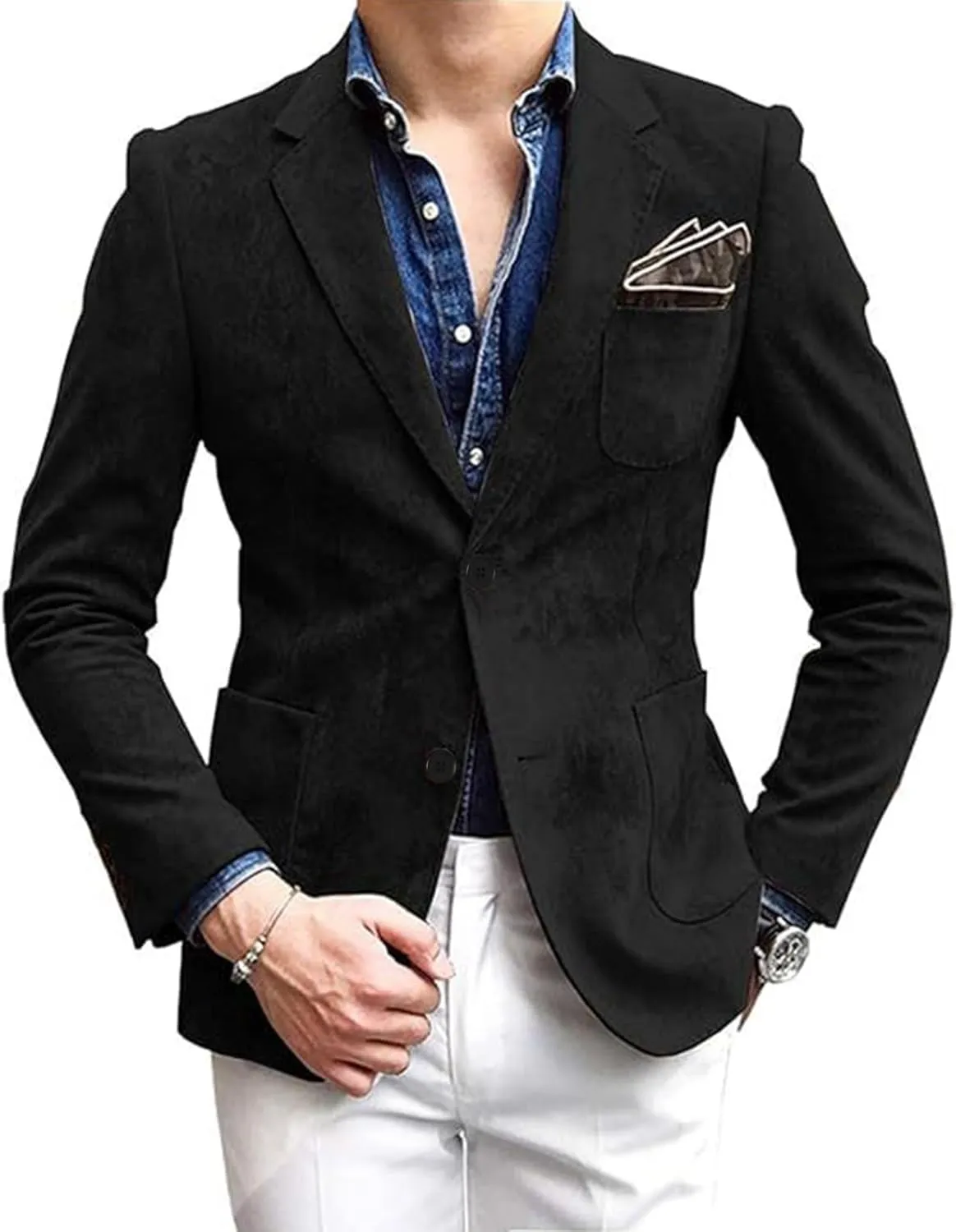 Men's Casual One Button Slim Fit Blazer Fashion Lightweight Ethnic Style Party Dress Suit Jacket Blazers for Men