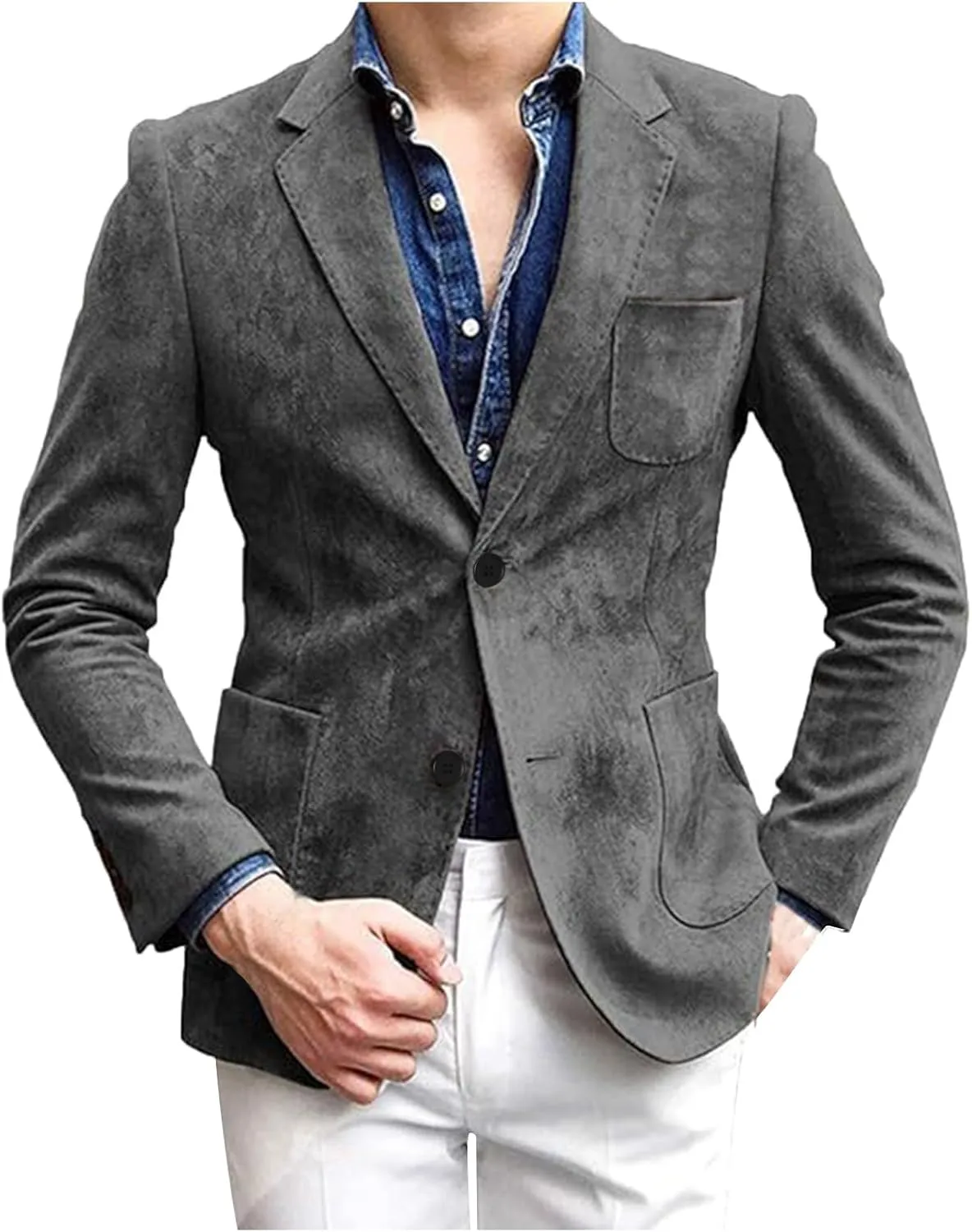 Men's Casual One Button Slim Fit Blazer Fashion Lightweight Ethnic Style Party Dress Suit Jacket Blazers for Men