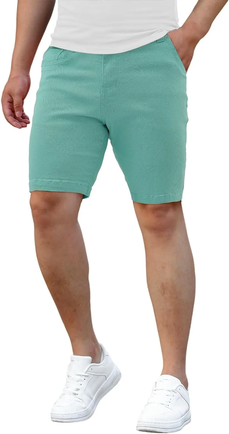 Men's Casual Slim Fit Denim Jean Shorts Skinny Stretch Summer Hot Short