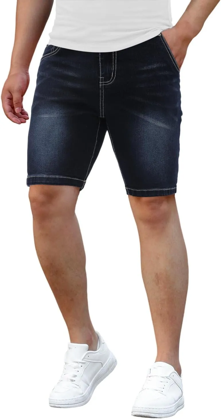 Men's Casual Slim Fit Denim Jean Shorts Skinny Stretch Summer Hot Short