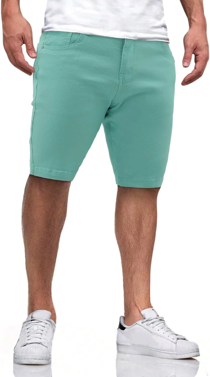 Men's Casual Slim Fit Denim Jean Shorts Skinny Stretch Summer Hot Short