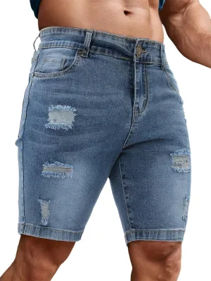 Men's Casual Slim Fit Denim Jean Shorts Skinny Stretch Summer Hot Short