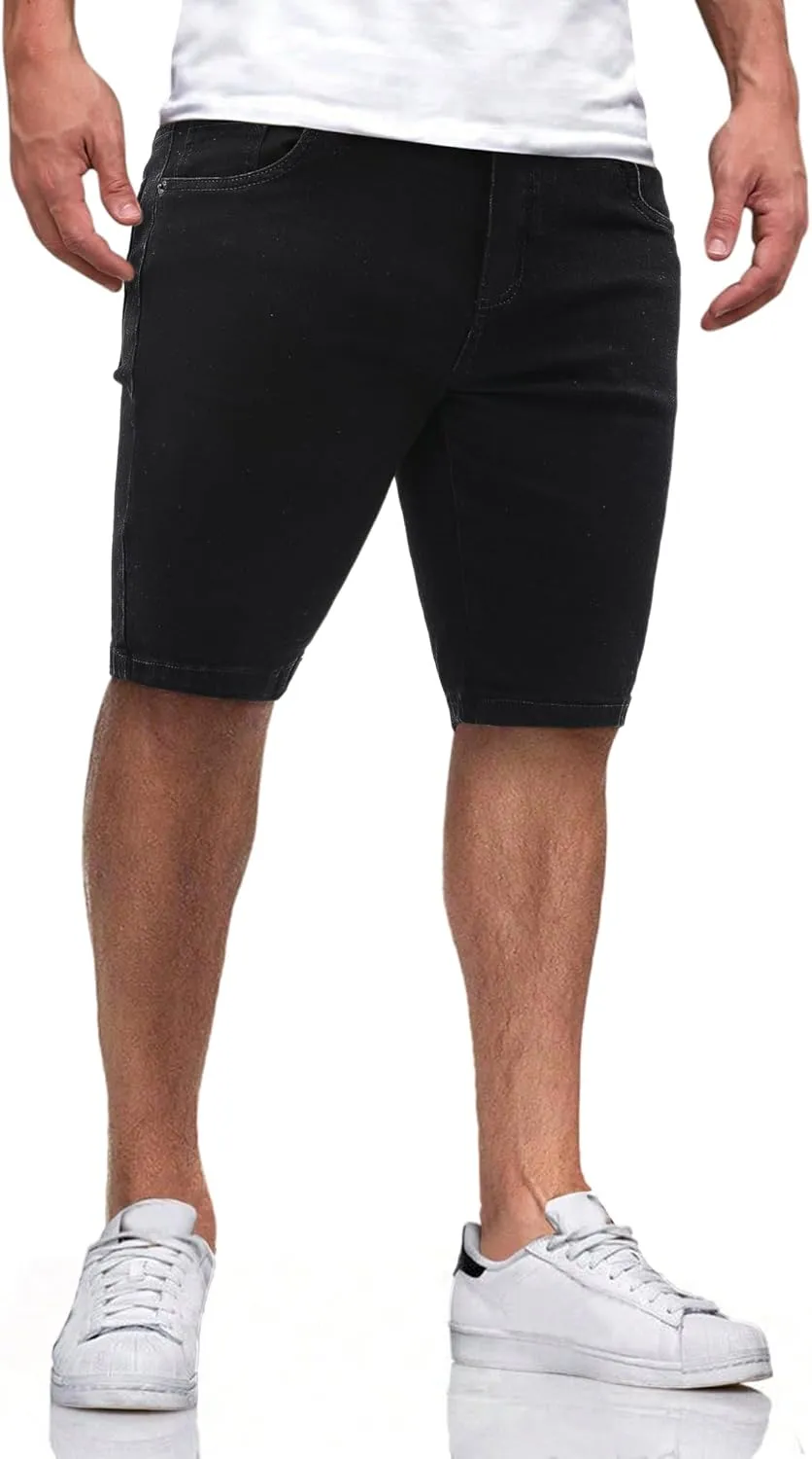 Men's Casual Slim Fit Denim Jean Shorts Skinny Stretch Summer Hot Short
