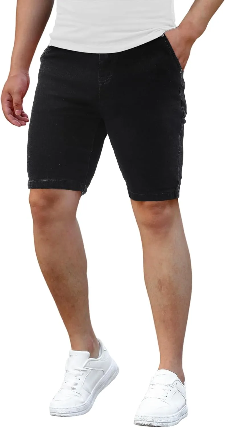 Men's Casual Slim Fit Denim Jean Shorts Skinny Stretch Summer Hot Short