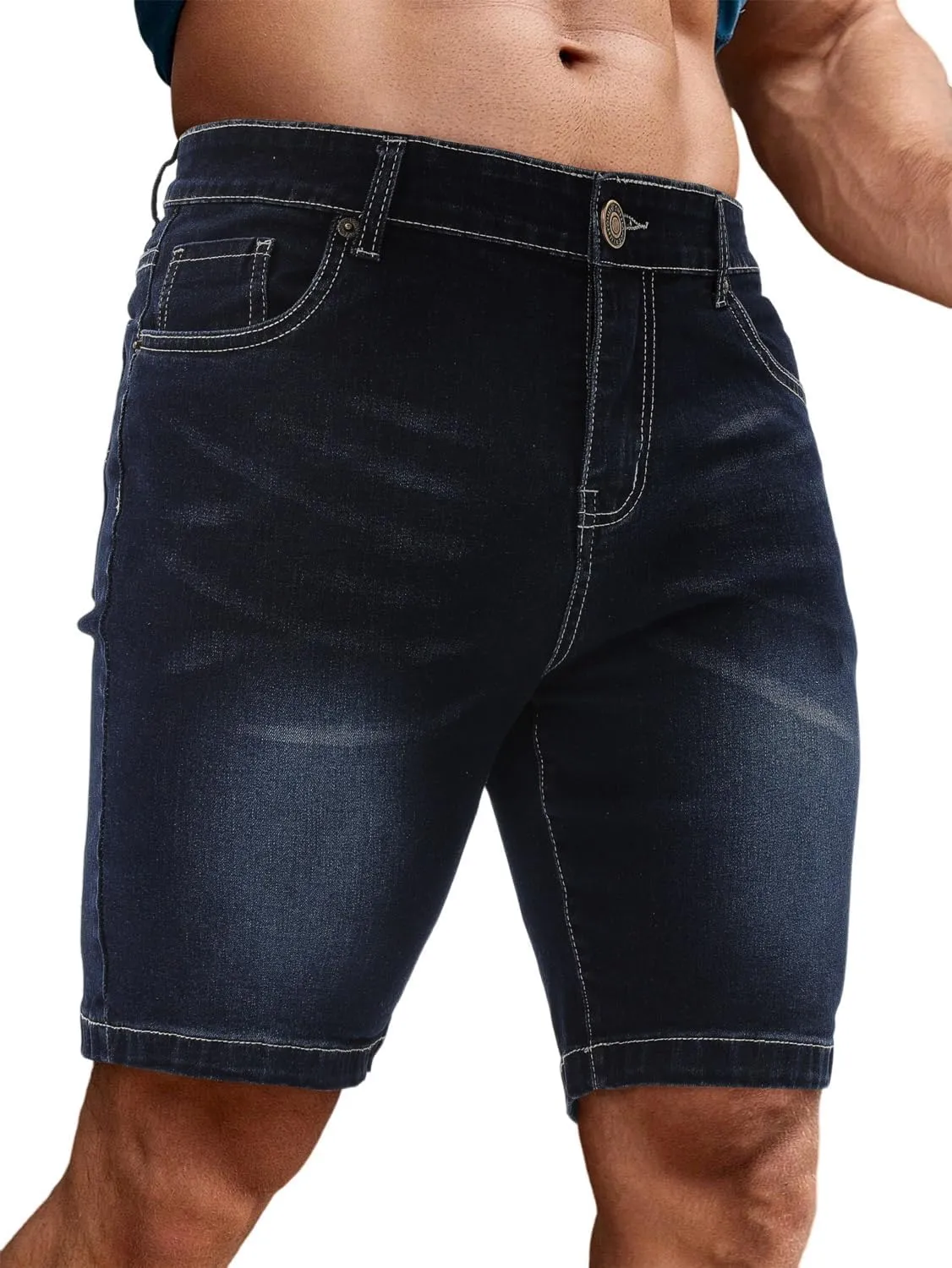 Men's Casual Slim Fit Denim Jean Shorts Skinny Stretch Summer Hot Short