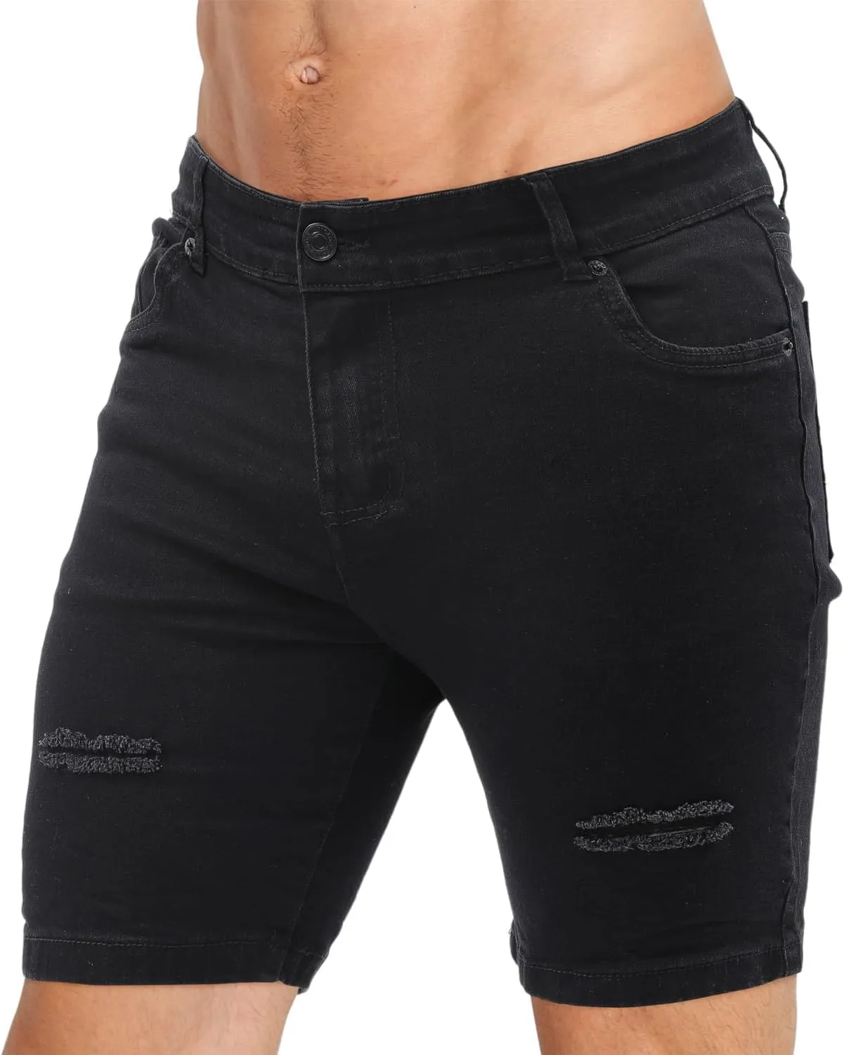 Men's Casual Slim Fit Denim Jean Shorts Skinny Stretch Summer Hot Short