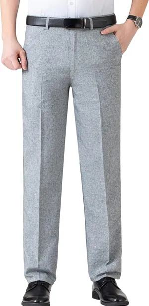 Men's Chino Flat Front Slim Fit Pant Casual Cotton Stretch Suit Pants Lightweight Skinny Fit Dress Pant (29,Light Grey)