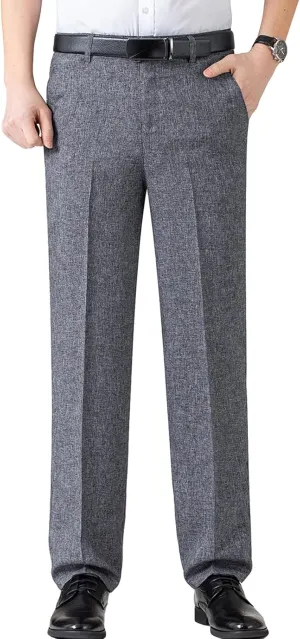 Men's Chino Flat Front Slim Fit Pant Casual Cotton Stretch Suit Pants Lightweight Skinny Fit Dress Pant (36,Grey)