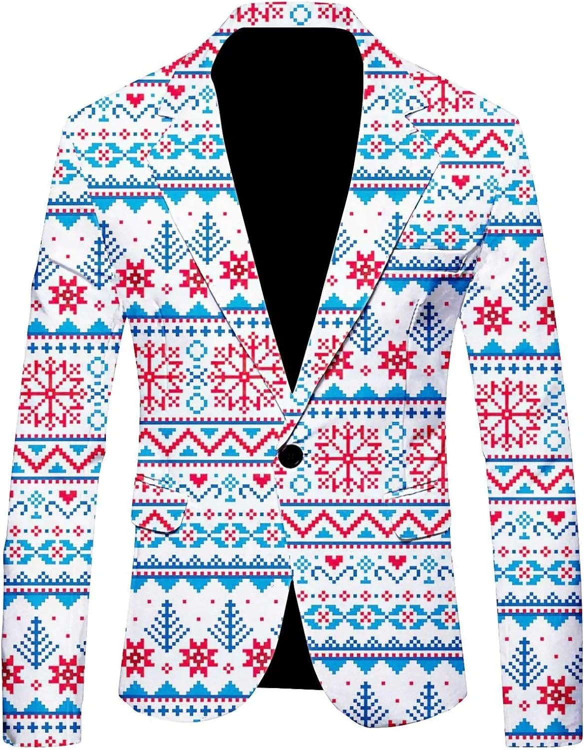 Men's Christmas Party Suit Funny Novelty Xmas Costume Ugly Christmas Story Blazer Halloween Graphic Print Jacket