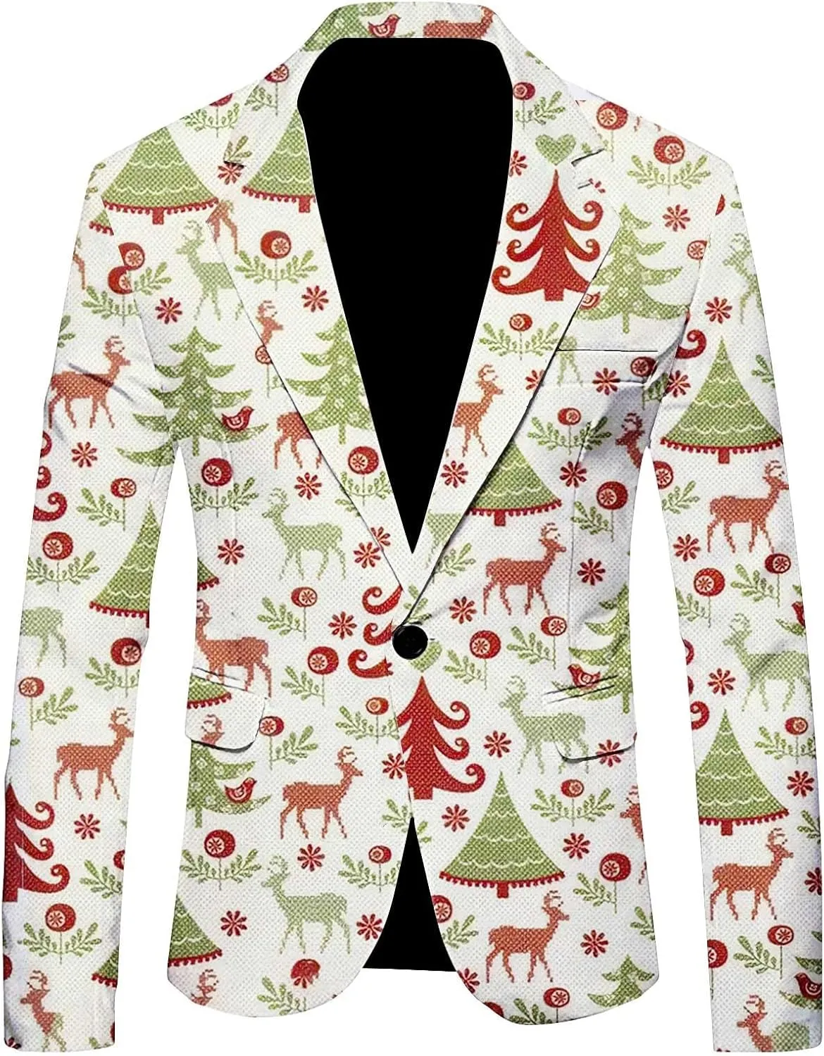Men's Christmas Party Suit Funny Novelty Xmas Costume Ugly Christmas Story Blazer Halloween Graphic Print Jacket