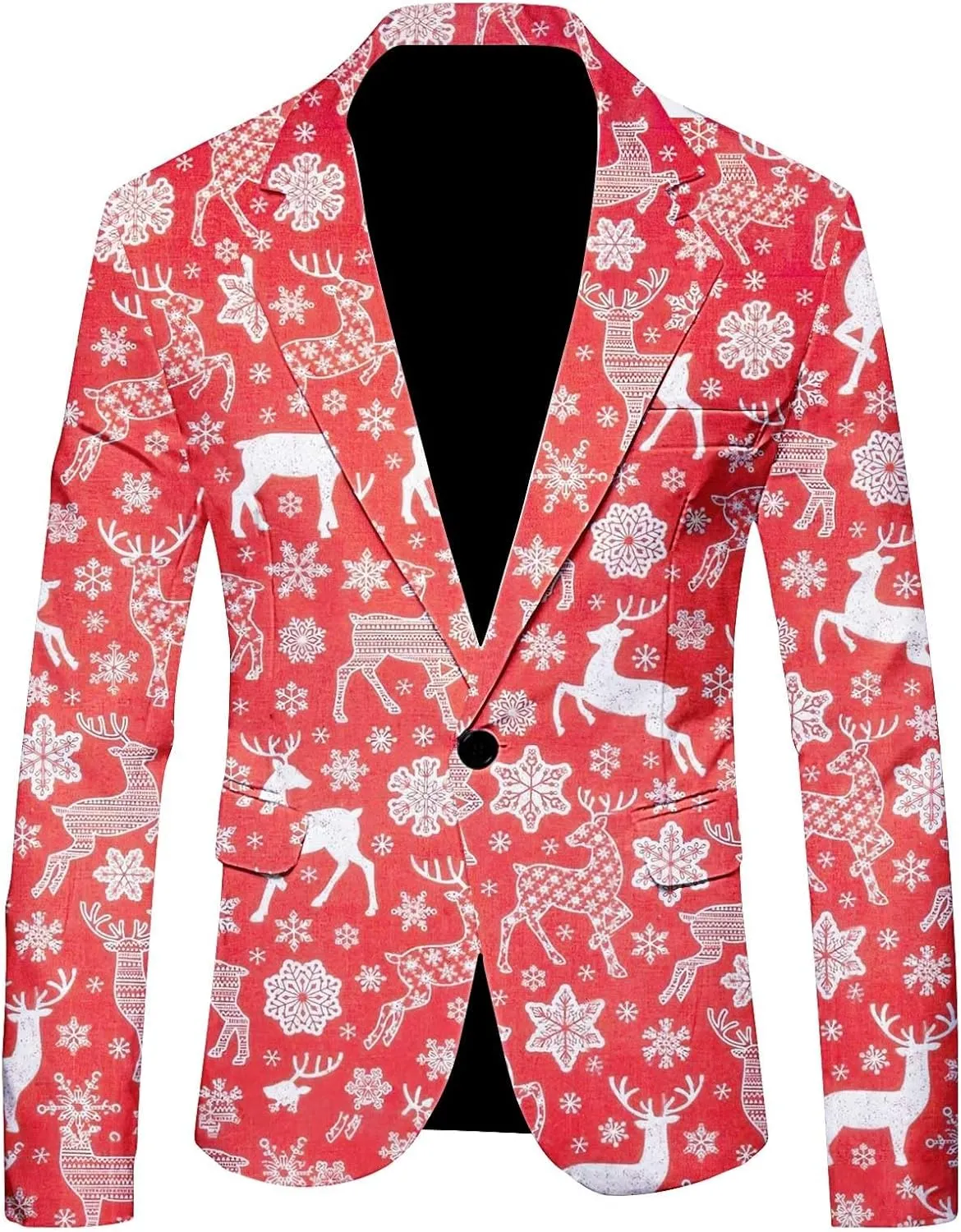Men's Christmas Party Suit Funny Novelty Xmas Costume Ugly Christmas Story Blazer Halloween Graphic Print Jacket