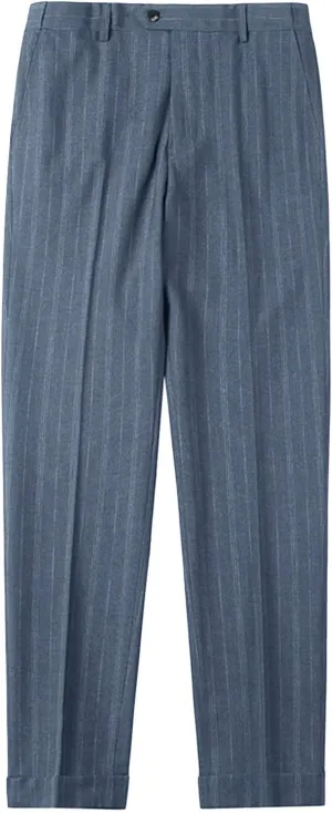 Men's Classic Athletic Pants Slim Fit Business Dress Pants Chino Pant Flat Front Straight Fit Suit Pant (36,Blue)