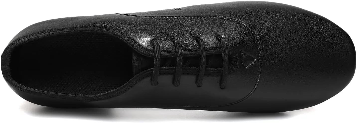 Men's Latin Dance Shoes Black Lace-up Ballroom Salsa Tango Modern Dance Perforamcne Shoes Split Sole