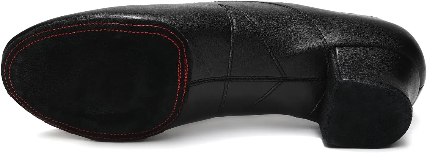 Men's Latin Dance Shoes Black Lace-up Ballroom Salsa Tango Modern Dance Perforamcne Shoes Split Sole