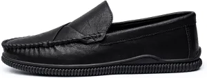 Men's Loafers Shoes Vegan Leather Stitching Details Round Toe Flexible Resistant Flat Heel Casual Slip On