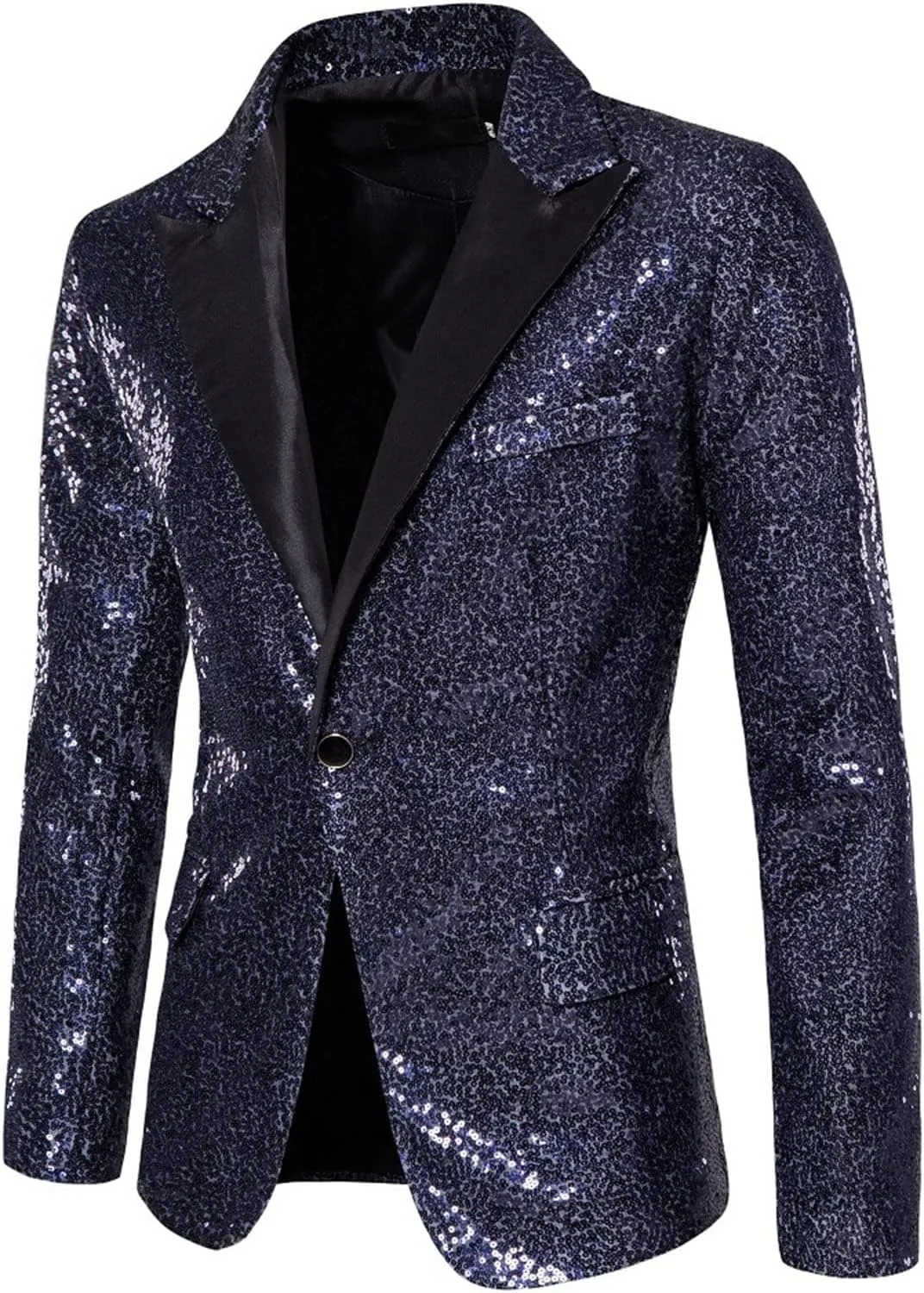 Men's Sequin Blazer Suit One Button Slim Fit Mens Sequin Jacket for Party/Prom/Wedding Shiny Texudo Jackets for Mens