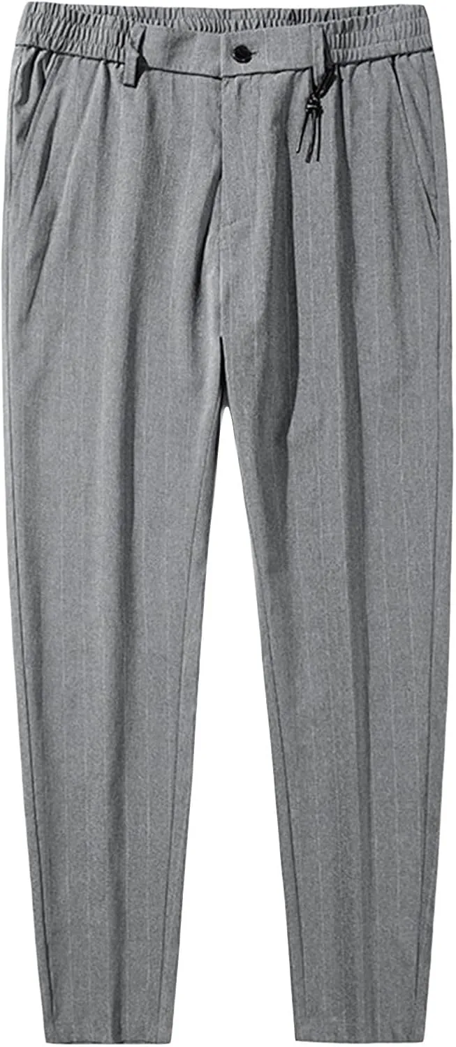Men's Skinny-Fit Wrinkle-Free Comfort Pants Stretch Chino Pant Trousers Dress Pants Slim Fit Skinny Suit Pants (28,Grey)