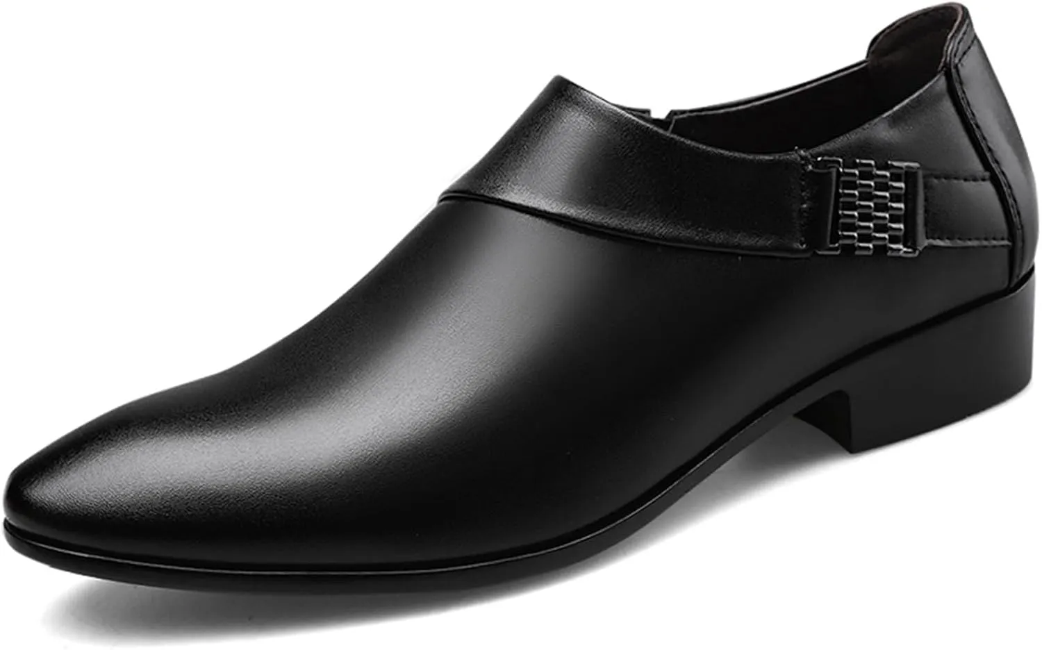 Men's Strap Slip on Dress Loafers Shoes Business Formal Tuxedo Leather Shoes Prom Dress Shoes